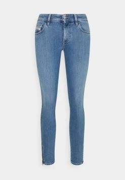 New ❤️ Diesel SLANDY-LOW-ZIP - 😍 Jeans Skinny Fit - Light Blue 🛒
