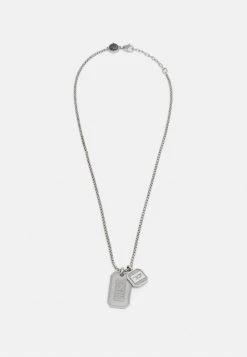 New ✨ Diesel DOUBLE ⭐ DOGTAGS - Necklace - Silver-coloured 👍