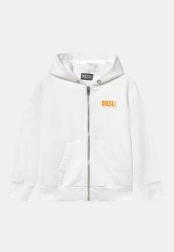 Coupon 👏 Diesel LOGO UNISEX - Zip-up Sweatshirt - Bianco 🔔