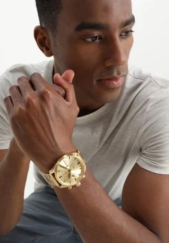 Discount ⌛ Diesel MS9 CHRONO - Chronograph ⌚ Watch - Gold-coloured 🎁