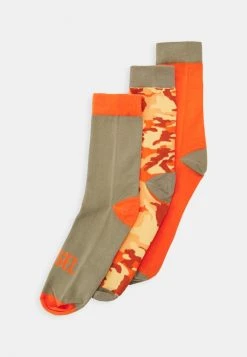 Best Sale โค๏ธ Diesel SKM-RAY-THREEPACK 3 PACK - Socks - Gray/orange ๐